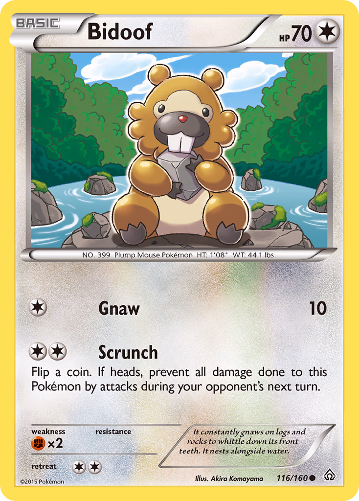 Bidoof Pokemon card (116/160, Primal Clash)