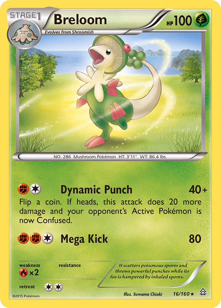 Breloom Pokemon card (16/160, Primal Clash)