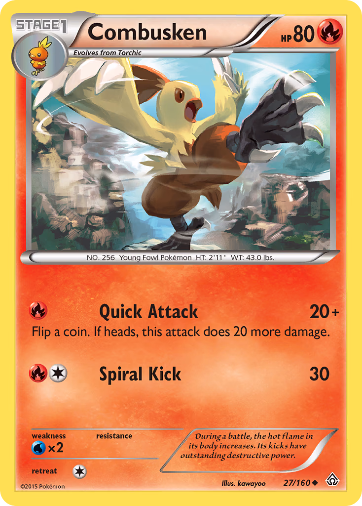 Combusken Pokemon card (27/160, Primal Clash)