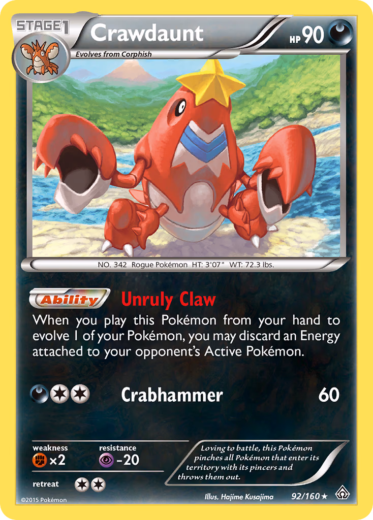 Crawdaunt Pokemon card (92/160, Primal Clash)