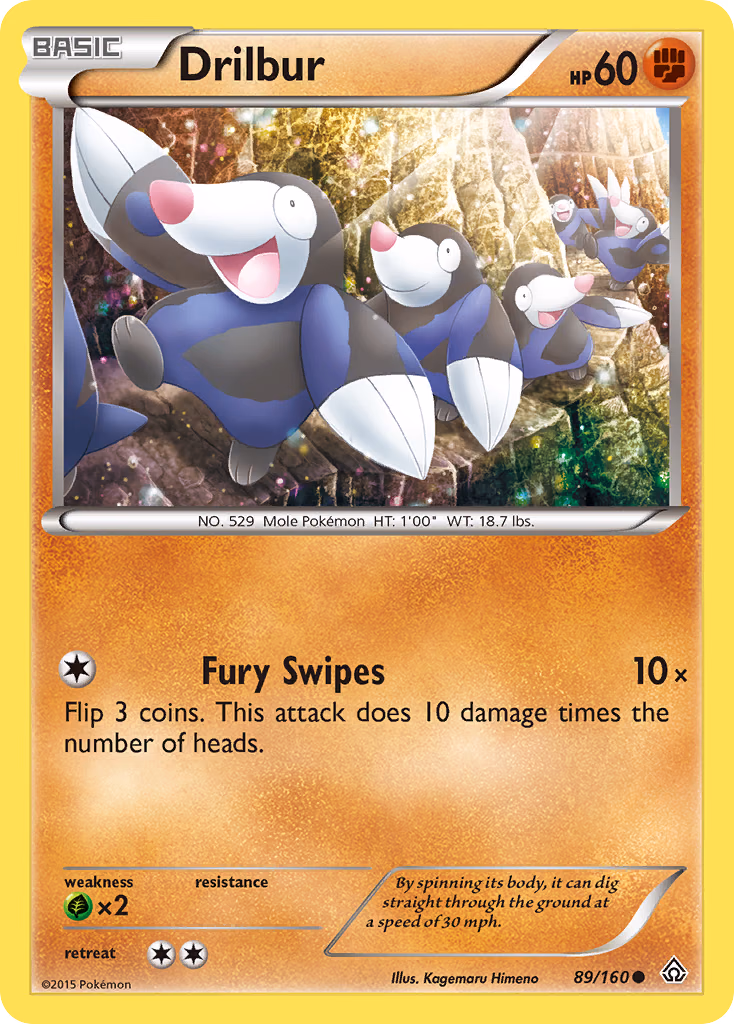 Drilbur Pokemon card (89/160, Primal Clash)