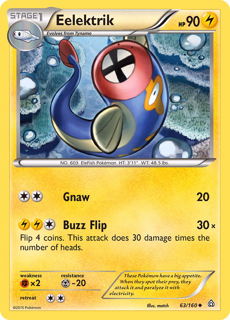 Eelektrik Pokemon card (63/160, Primal Clash)