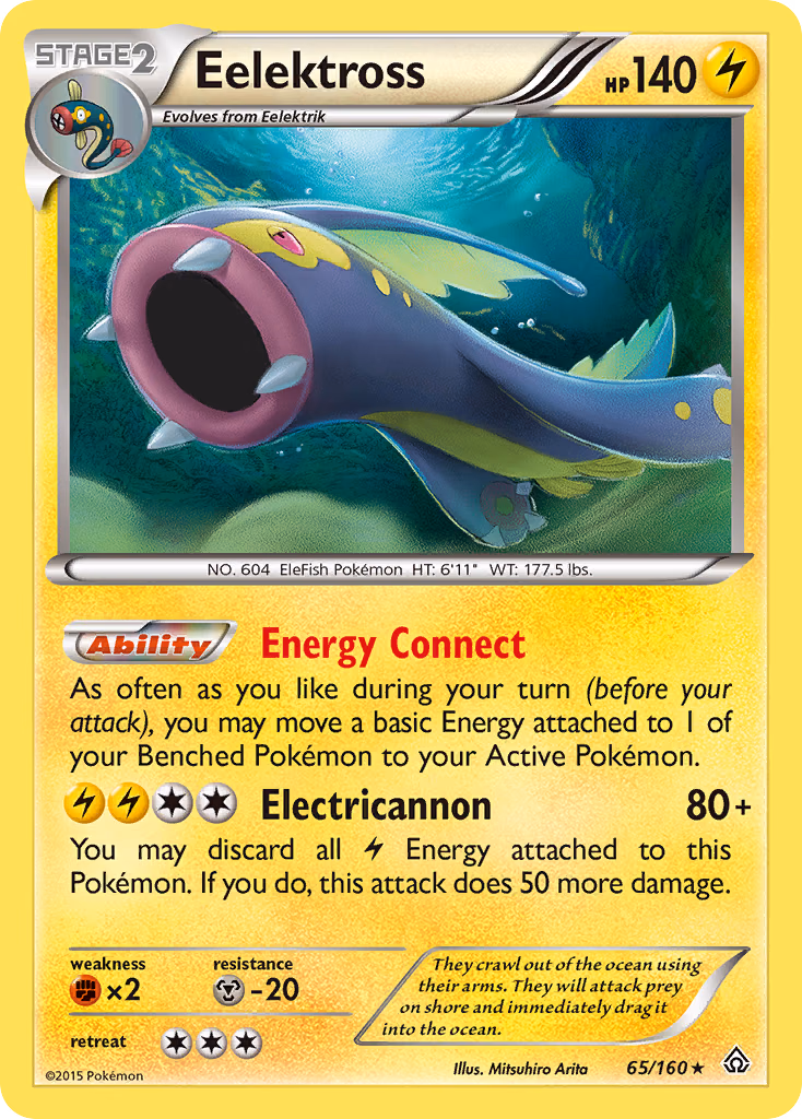 Eelektross Pokemon card (65/160, Primal Clash)