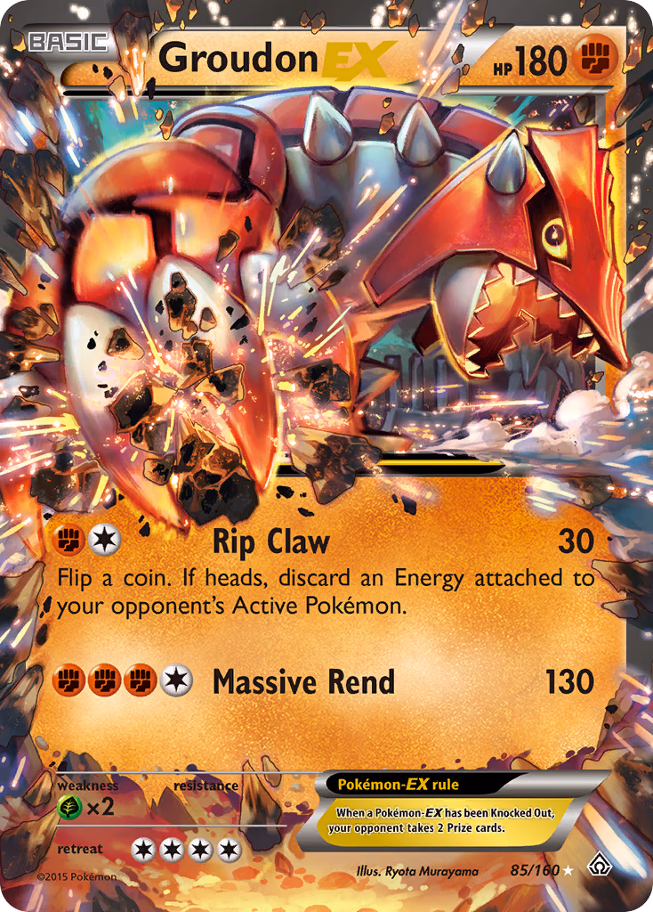 Groudon-EX Pokemon card (85/160, Primal Clash)
