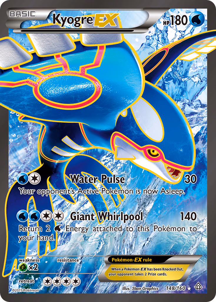 Kyogre-EX Pokemon card (148/160, Primal Clash)