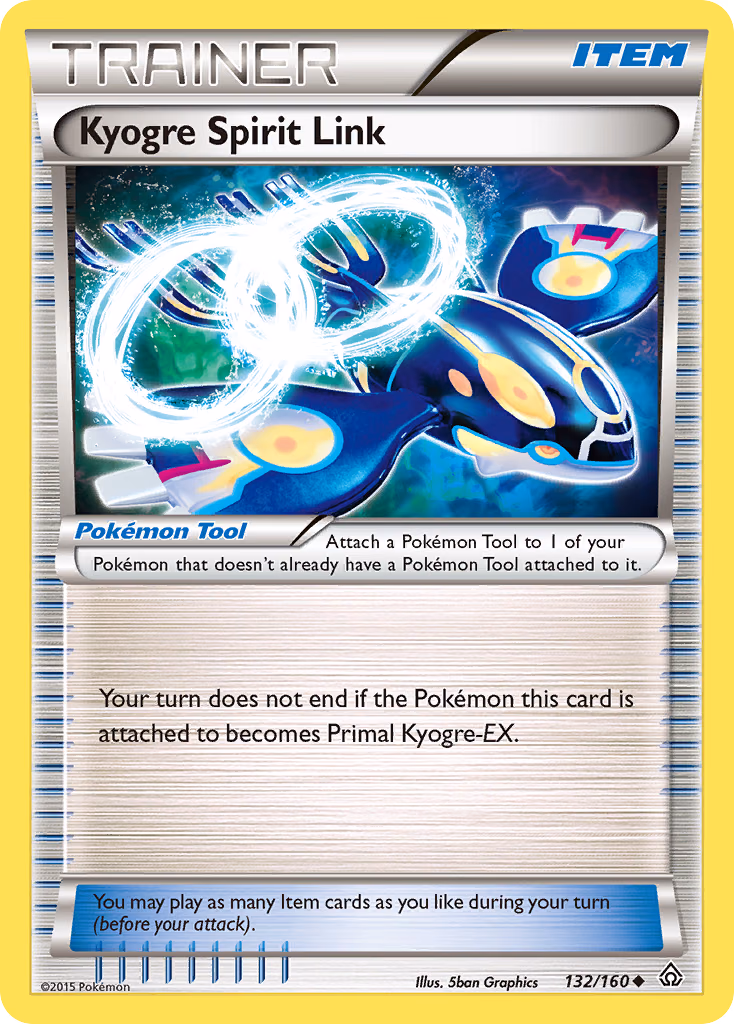 Kyogre Spirit Link Pokemon card (132/160, Primal Clash)