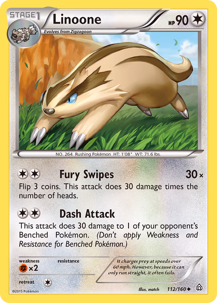 Linoone Pokemon card (112/160, Primal Clash)