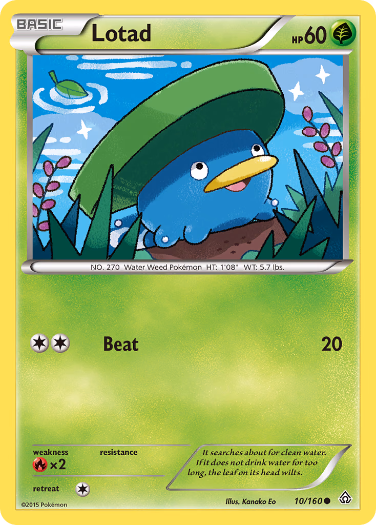 Lotad Pokemon card (10/160, Primal Clash)