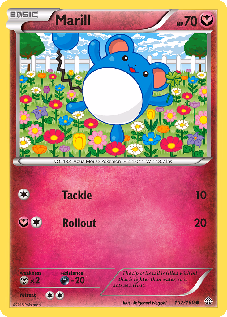 Marill Pokemon card (102/160, Primal Clash)