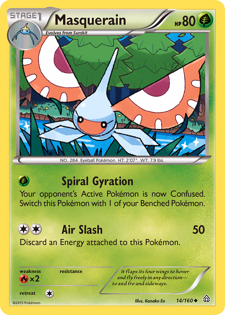 Masquerain Pokemon card (14/160, Primal Clash)