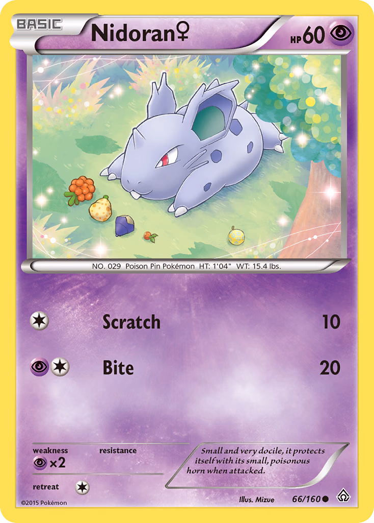 Nidoran ♀ Pokemon card (66/160, Primal Clash)