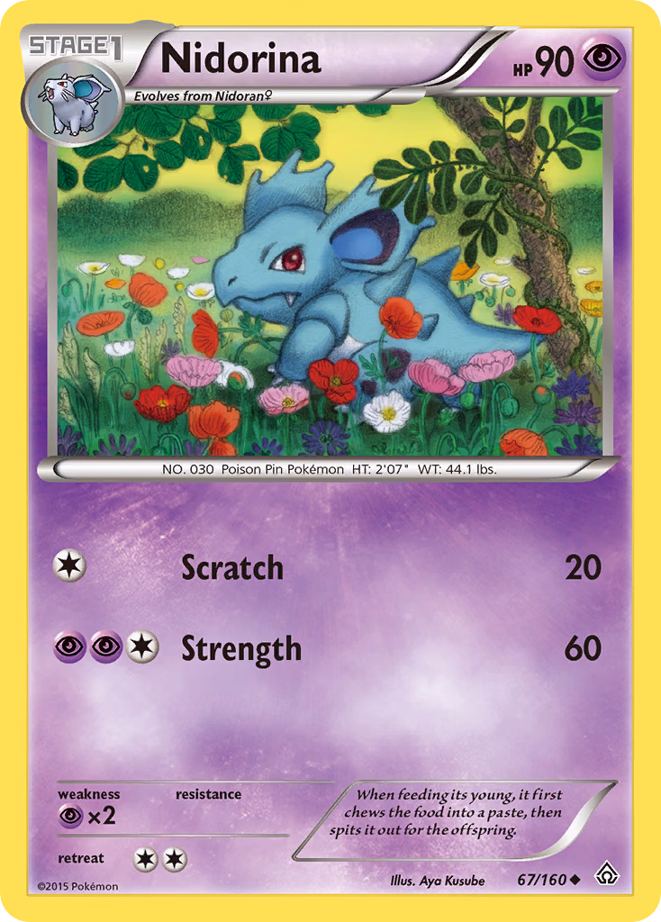 Nidorina Pokemon card (67/160, Primal Clash)