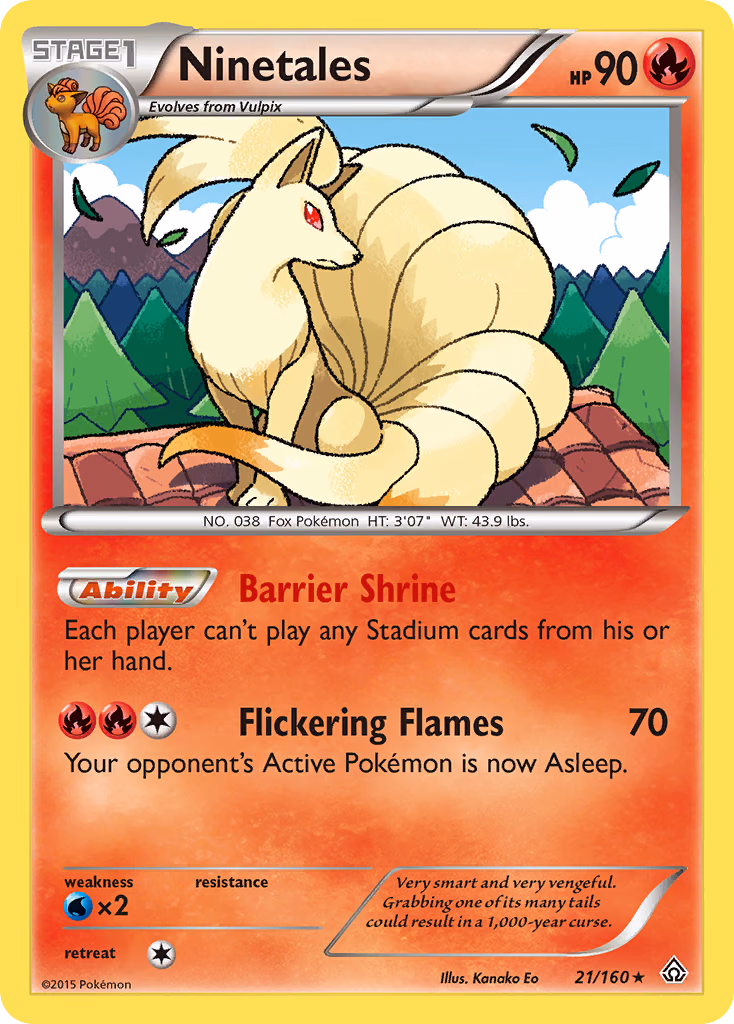 Ninetales Pokemon card (21/160, Primal Clash)