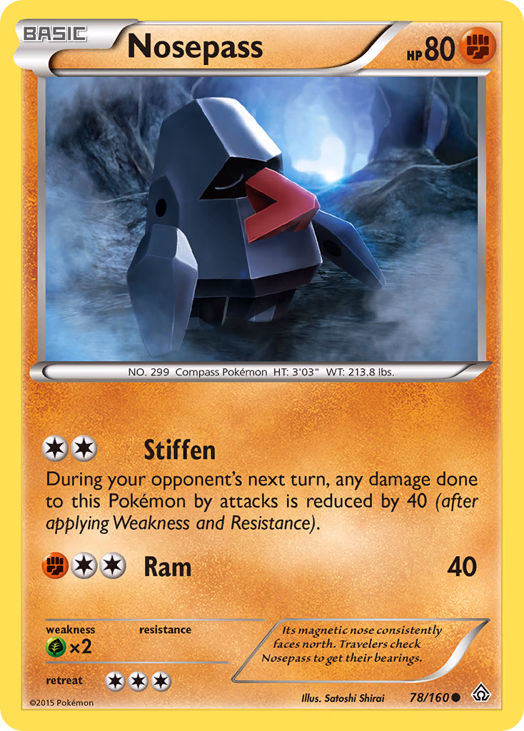 Nosepass Pokemon card (78/160, Primal Clash)