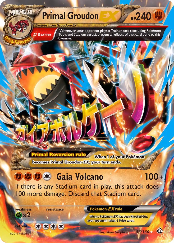 Primal Groudon-EX Pokemon card (86/160, Primal Clash)