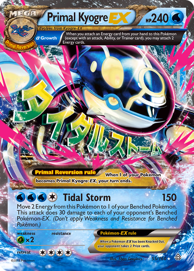 Primal Kyogre-EX Pokemon card (55/160, Primal Clash)