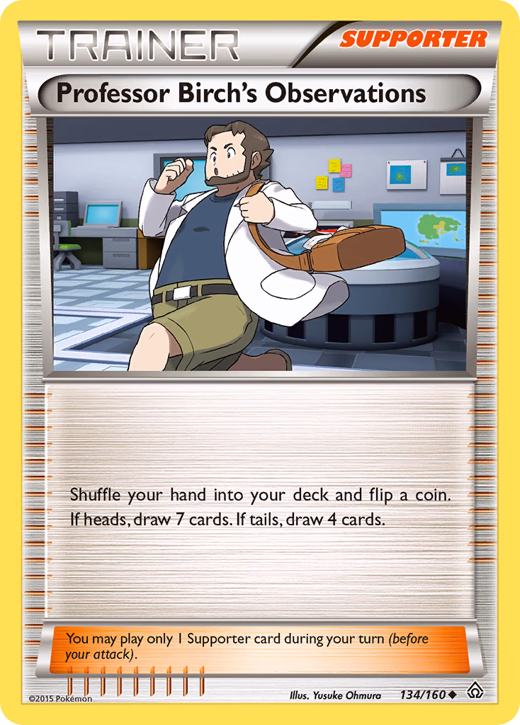 Professor Birch's Observations Pokemon card (134/160, Primal Clash)