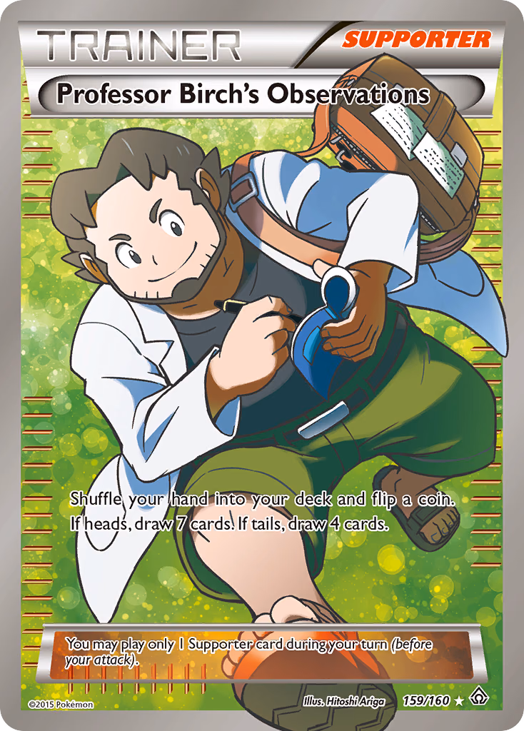Professor Birch's Observations Pokemon card (159/160, Primal Clash)