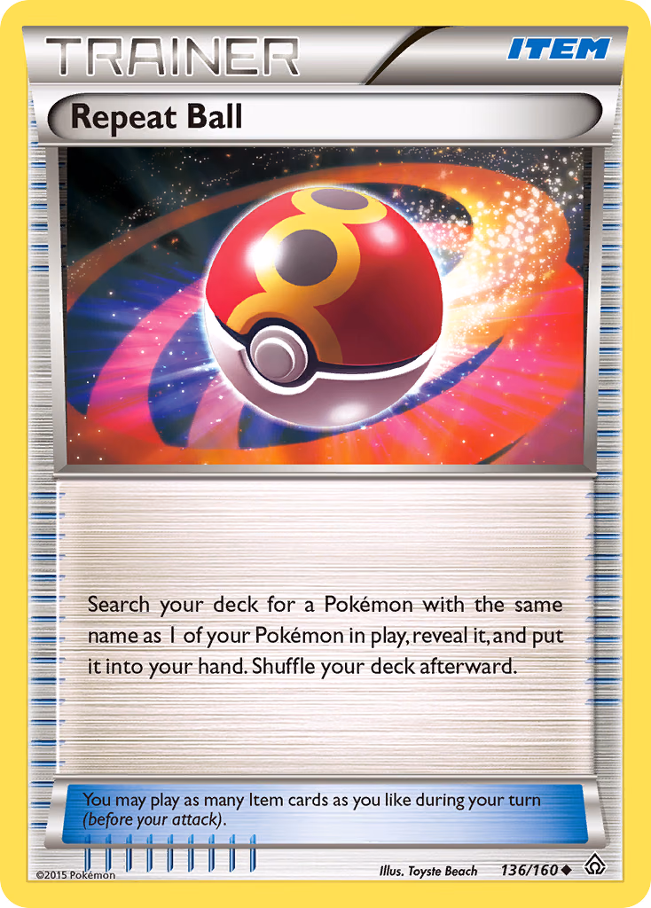 Repeat Ball Pokemon card (136/160, Primal Clash)