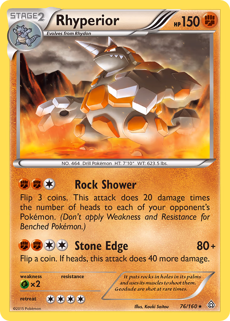 Rhyperior Pokemon card (76/160, Primal Clash)