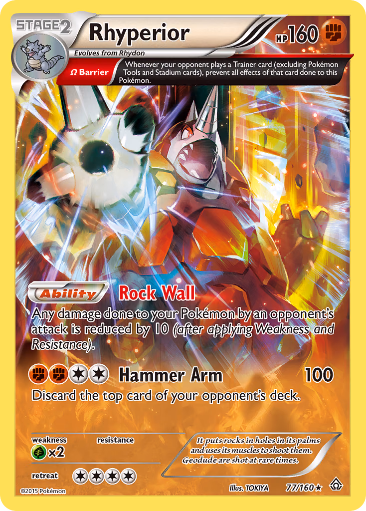 Rhyperior Pokemon card (77/160, Primal Clash)