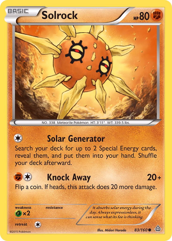 Solrock Pokemon card (83/160, Primal Clash)