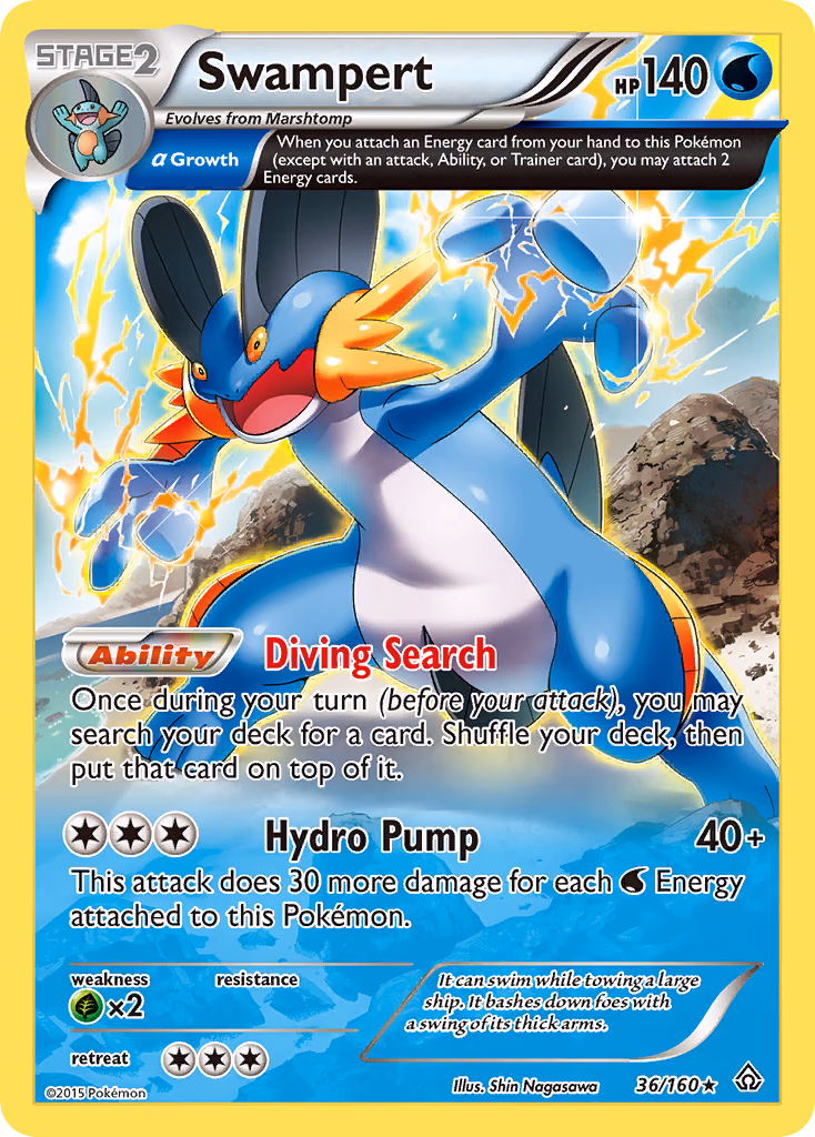 Swampert Pokemon card (36/160, Primal Clash)