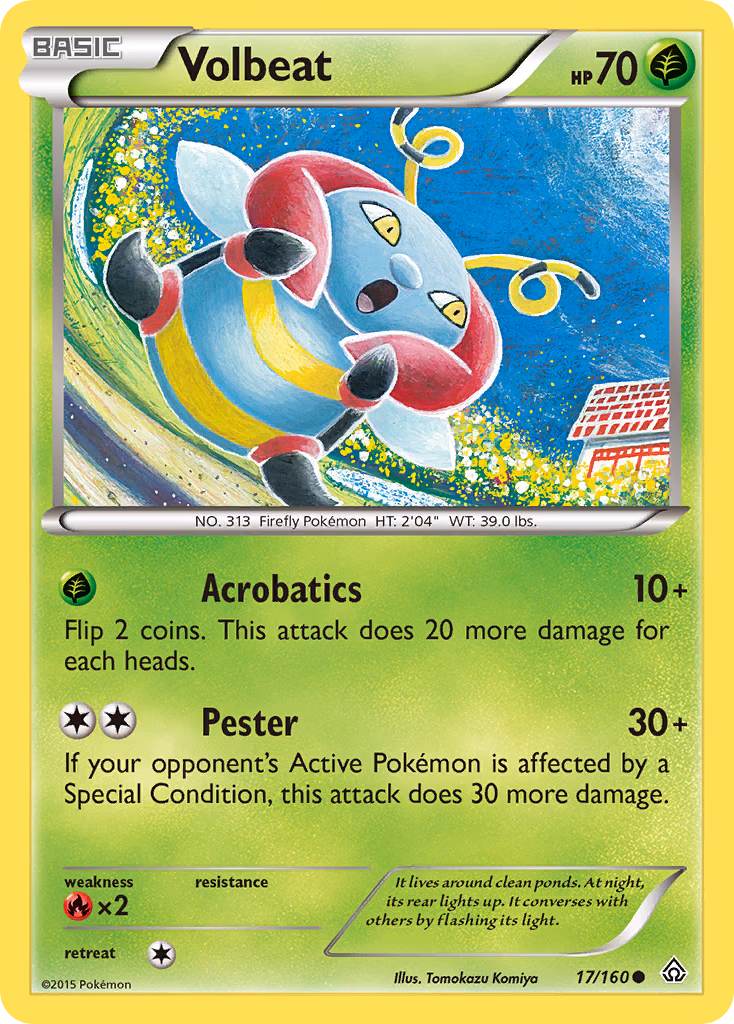 Volbeat Pokemon card (17/160, Primal Clash)