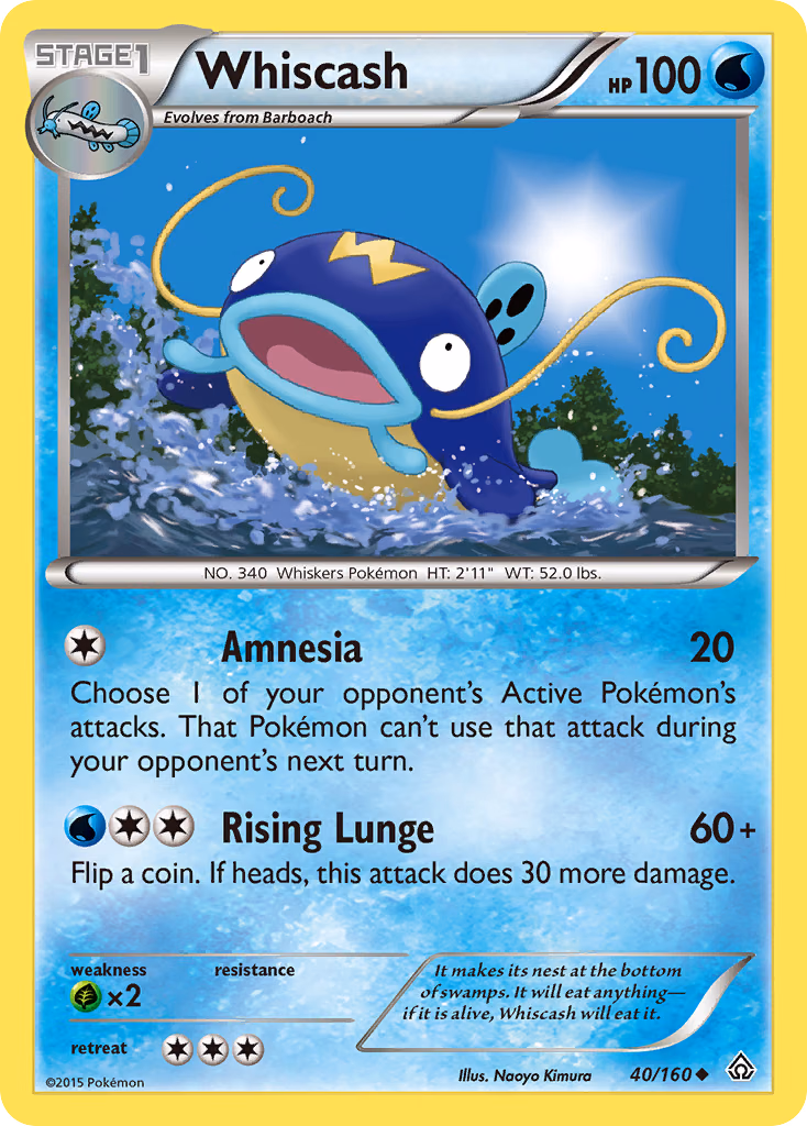 Whiscash Pokemon card (40/160, Primal Clash)