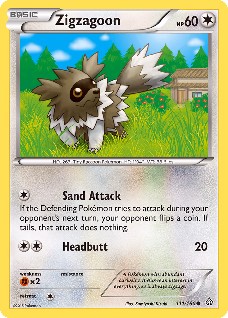 Zigzagoon Pokemon card (111/160, Primal Clash)