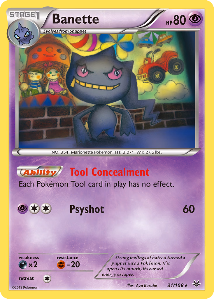 Banette Pokemon card (31/108, Roaring Skies)