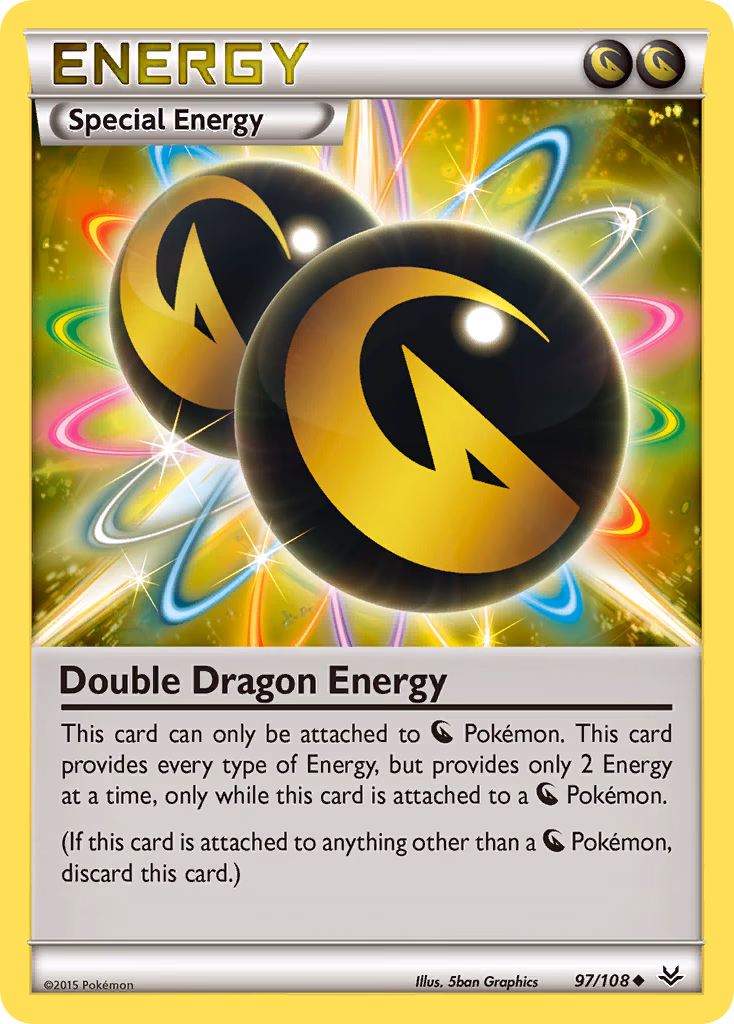 Double Dragon Energy Pokemon card (97/108, Roaring Skies)