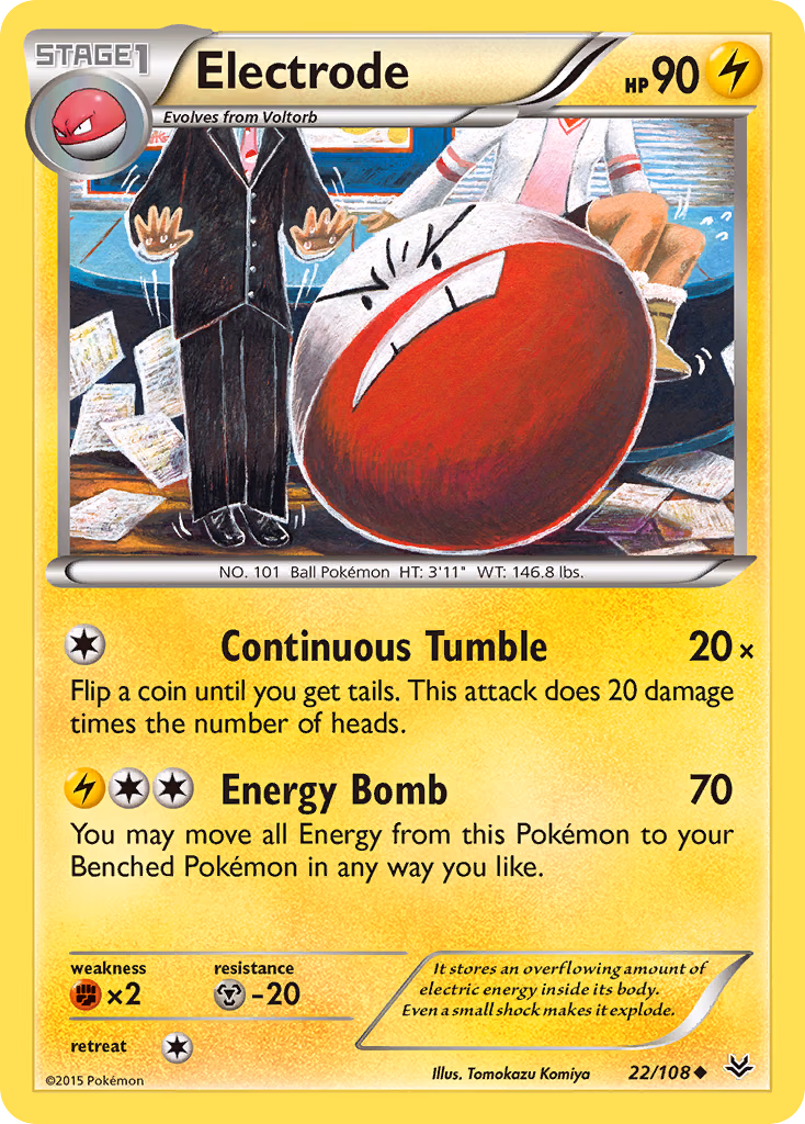 Electrode Pokemon card (22/108, Roaring Skies)