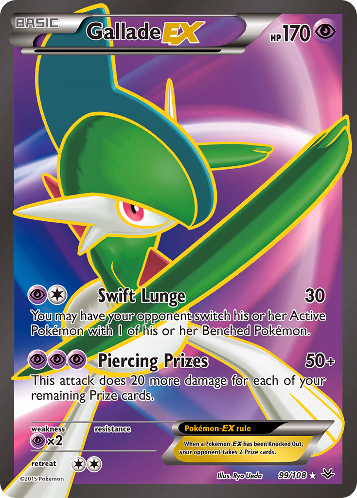 Gallade-EX Pokemon card (99/108, Roaring Skies)