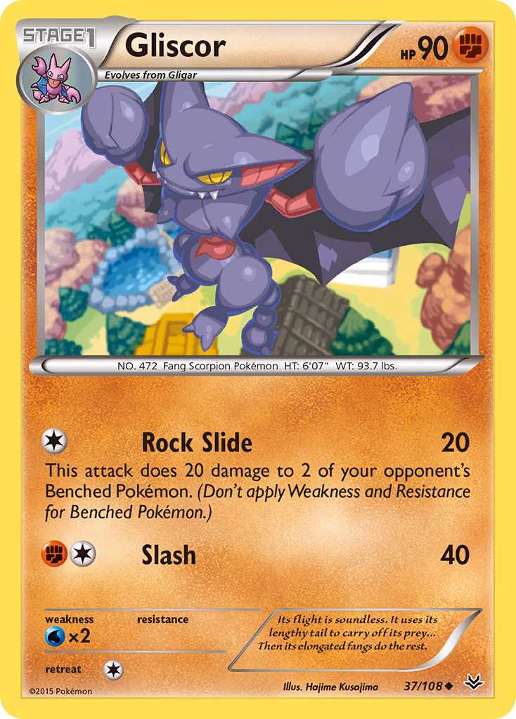 Gliscor Pokemon card (37/108, Roaring Skies)
