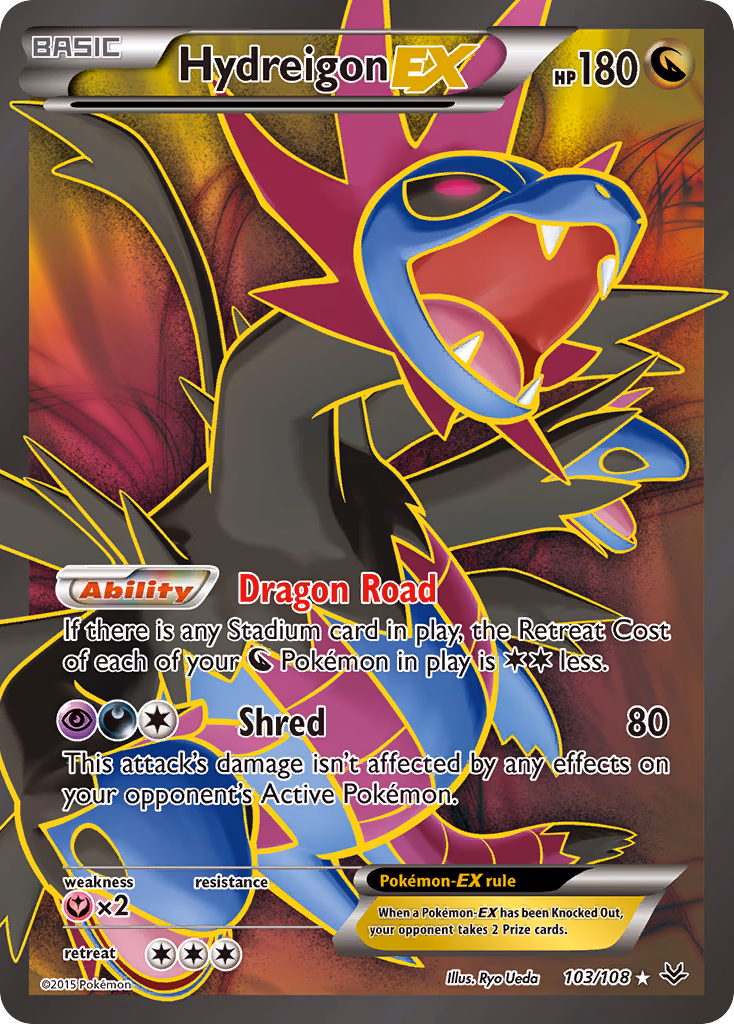 Hydreigon-EX Pokemon card (103/108, Roaring Skies)