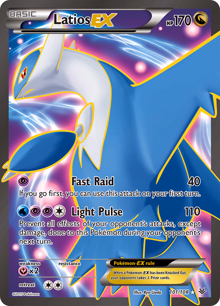 Latios-EX Pokemon card (101/108, Roaring Skies)