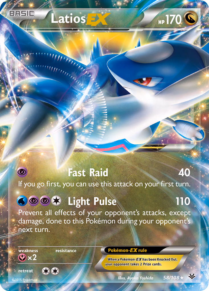 Latios-EX Pokemon card (58/108, Roaring Skies)