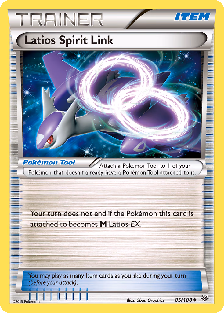 Latios Spirit Link Pokemon card (85/108, Roaring Skies)