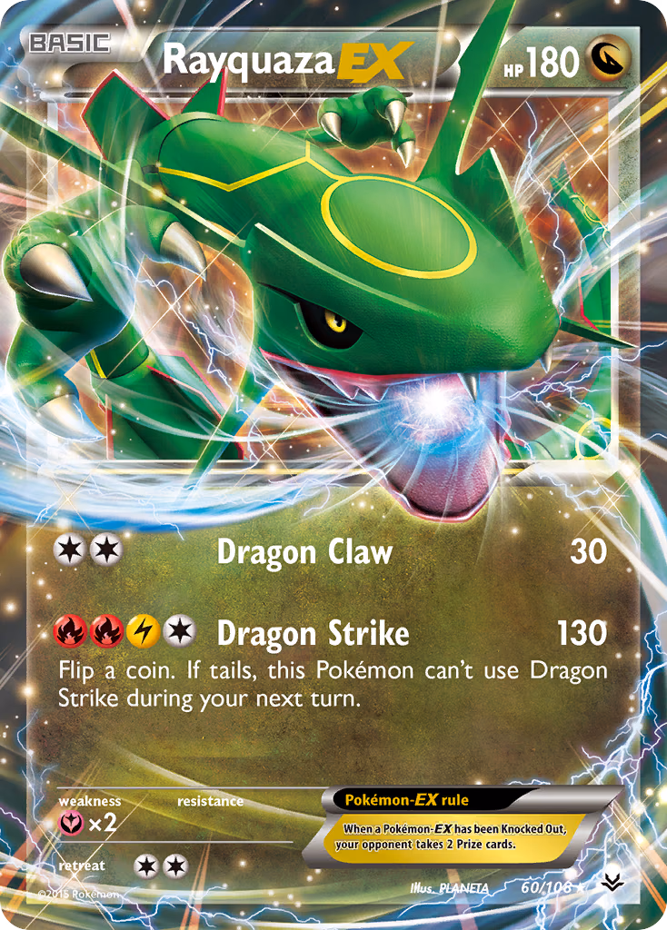 Rayquaza-EX Pokemon card (60/108, Roaring Skies)