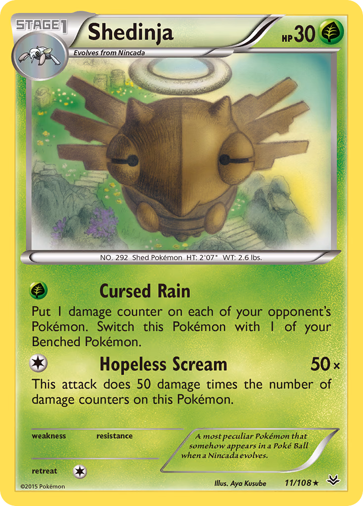 Shedinja Pokemon card (11/108, Roaring Skies)