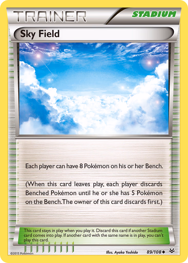Sky Field Pokemon card (89/108, Roaring Skies)