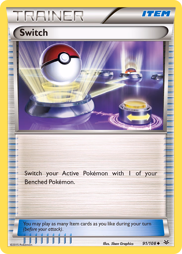 Switch Pokemon card (91/108, Roaring Skies)