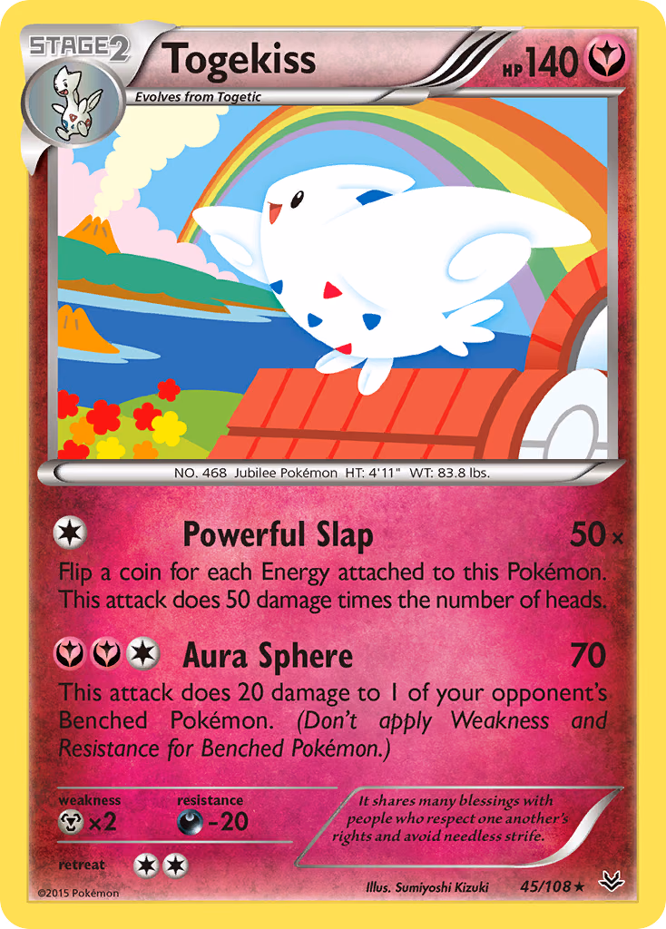 Togekiss Pokemon card (45/108, Roaring Skies)
