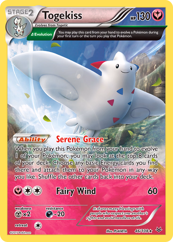 Togekiss Pokemon card (46/108, Roaring Skies)