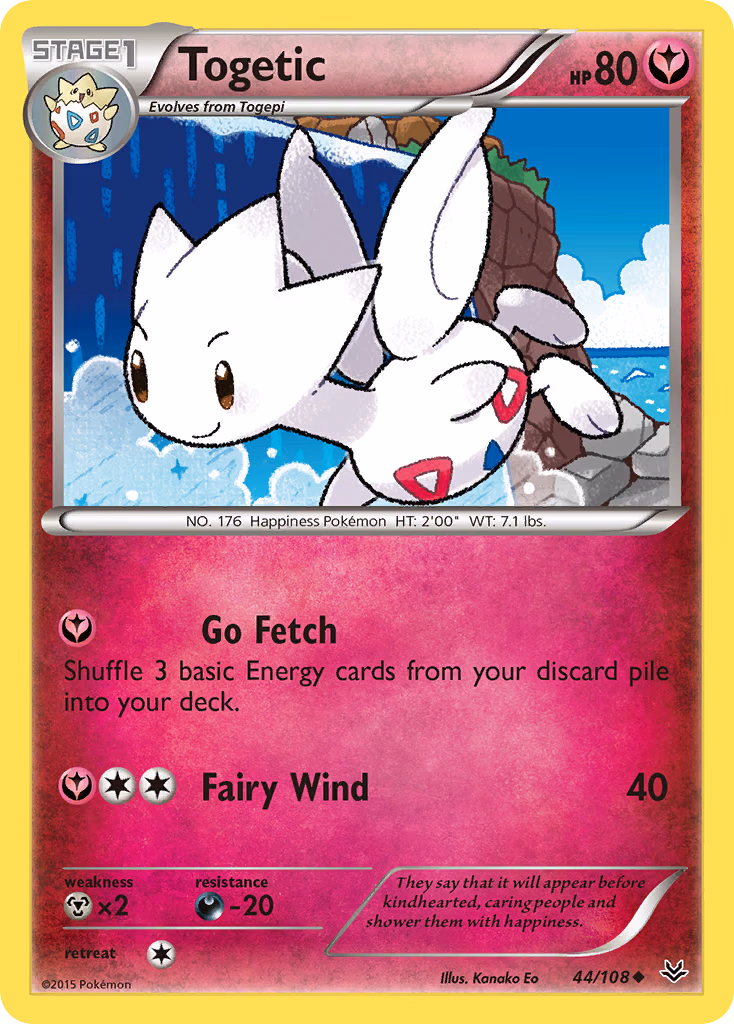 Togetic Pokemon card (44/108, Roaring Skies)