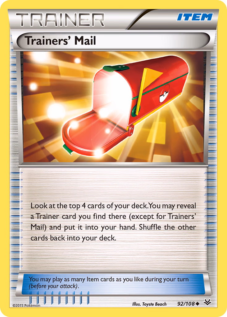 Trainers' Mail Pokemon card (92/108, Roaring Skies)