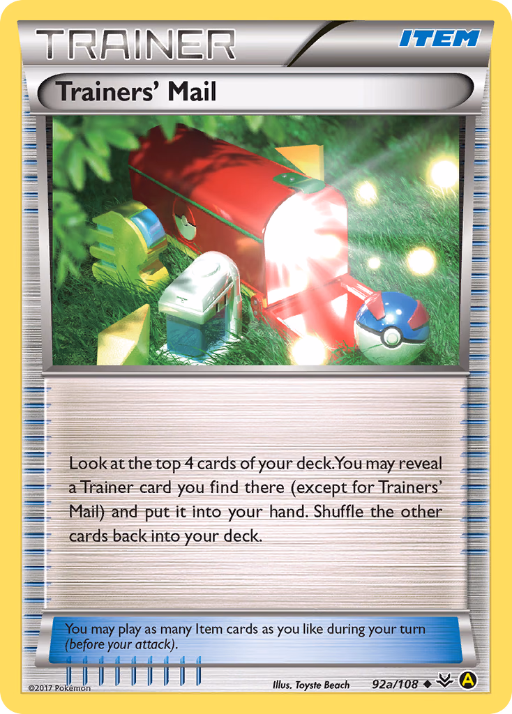 Trainers' Mail Pokemon card (92a/108, Roaring Skies)