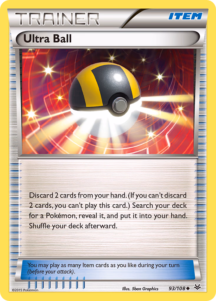 Ultra Ball Pokemon card (93/108, Roaring Skies)