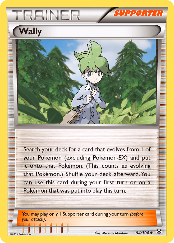 Wally Pokemon card (94/108, Roaring Skies)